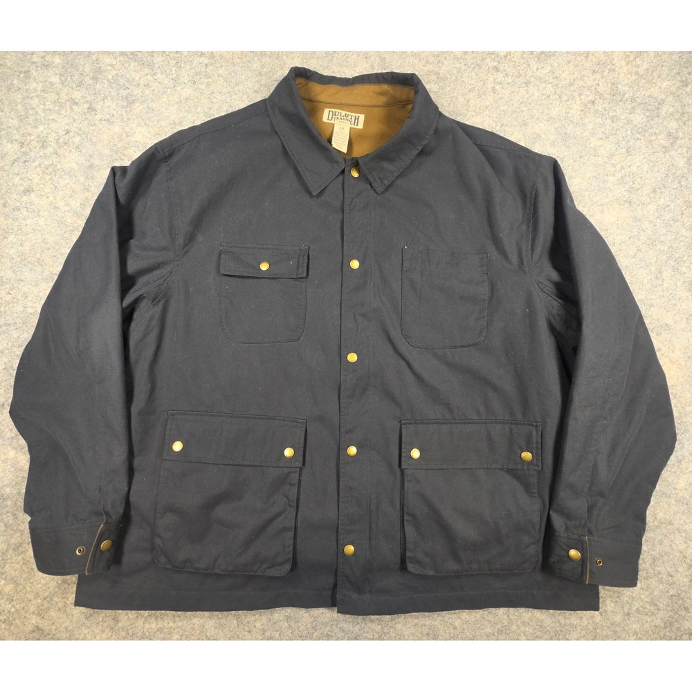 Duluth Trading Co British Millerain Waxed Cotton Field Jacket Mens 3XL Black